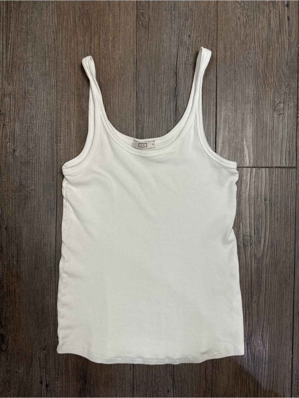 AYR Ribbed White Tank Top Size Small